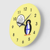 Finland Praten Ms. Penguin Gepersonaliseerd Grote Klok (Hoek)