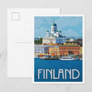 Finland Reis Reizen Vintage Briefkaart