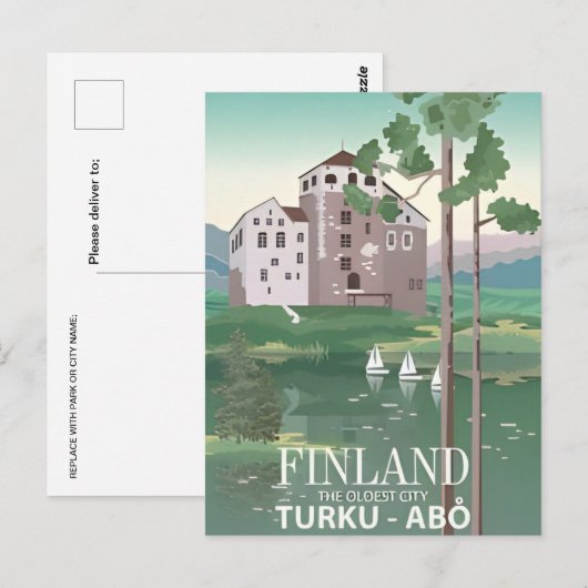  Finland Reizen winter noord Europa Briefkaart (Voorkant / Achterkant)
