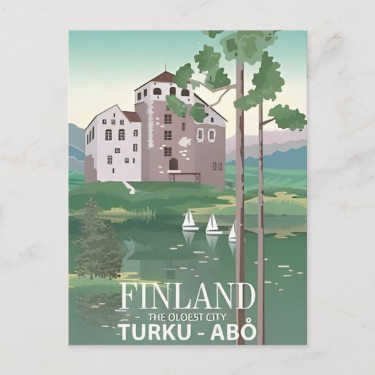  Finland Reizen winter noord Europa Briefkaart (Voorkant)