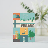  Finland Reizen winter noord Europa Briefkaart (Staand voorkant)