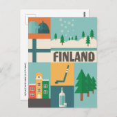  Finland Reizen winter noord Europa Briefkaart (Voorkant / Achterkant)
