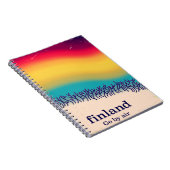 Finland retro vakantie 'regenboogdruk' poster prin notitieboek (Rechterzijde)