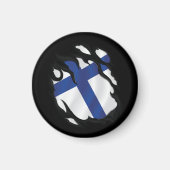 Finland ripte vlag magneet (Voorkant)