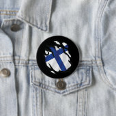 Finland ripte vlag ronde button 7,6 cm (In situ)