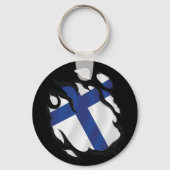 Finland ripte vlag sleutelhanger (Achterkant)
