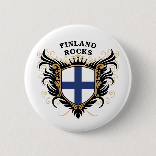 Finland Rocks Ronde Button 5,7 Cm (Voorkant)