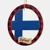 Finland, rode buffelpleister en Finse vlag Keramisch Ornament (Links)