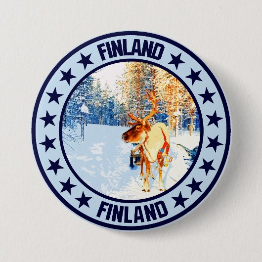 Finland Ronde Button 7,6 Cm (Voorkant)