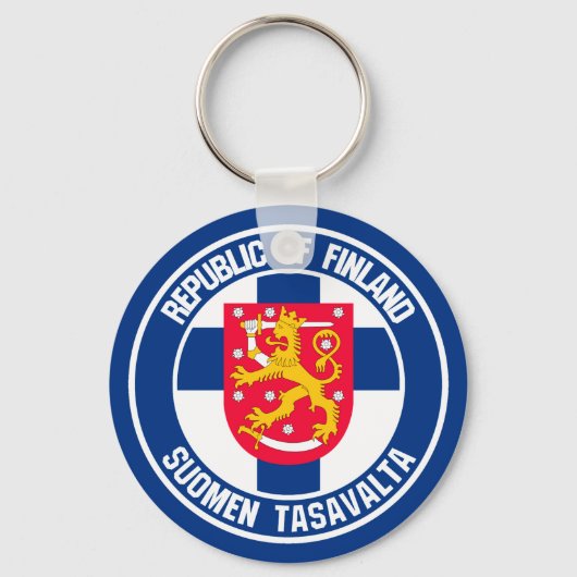 Finland Ronde Embleem Sleutelhanger (Voorkant)