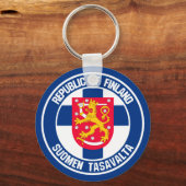 Finland Ronde Embleem Sleutelhanger (Voorkant)