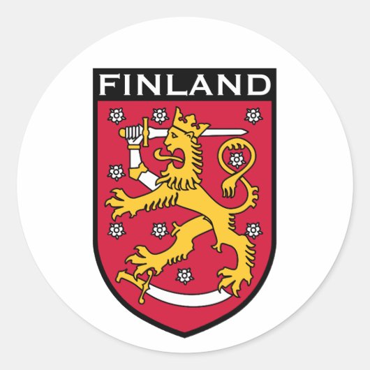 Finland Ronde Sticker (Voorkant)