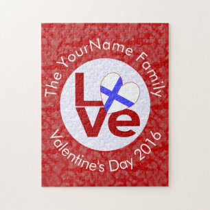 Finland Rood LOVE Vlag Gepersonaliseerd Legpuzzel