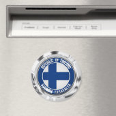 Finland Round Emblem Magneet (Insitu (Vaatwasser))