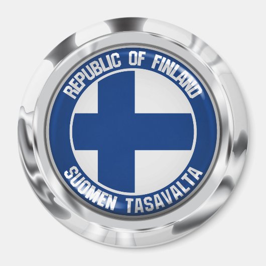 Finland Round Emblem Magneet (Voorkant)