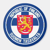 Finland Round Emblem Magneet (Voorkant)