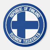Finland Round Emblem Magneet (Voorkant)