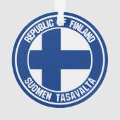 Finland Round Emblem Ornament (achterkant)