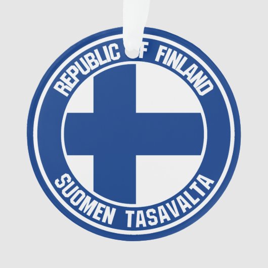 Finland Round Emblem Ornament (voorkant)