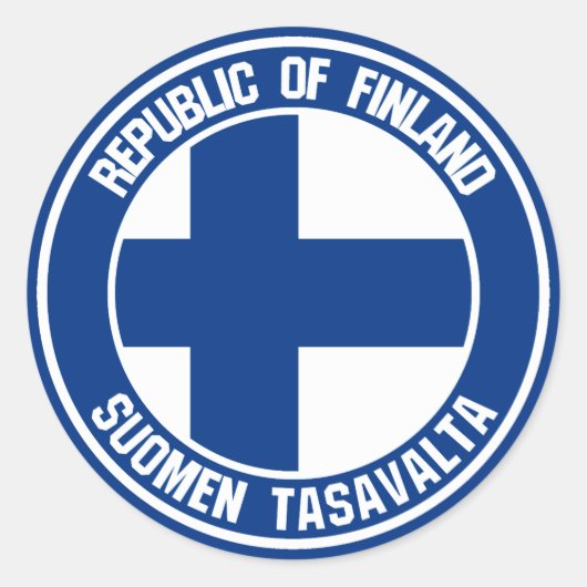 Finland Round Emblem Ronde Sticker (Voorkant)