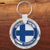 Finland Round Emblem Sleutelhanger (Voorkant)