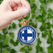Finland Round Emblem Sleutelhanger (Hand)