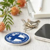 Finland Round Emblem Sleutelhanger (Zijkant)
