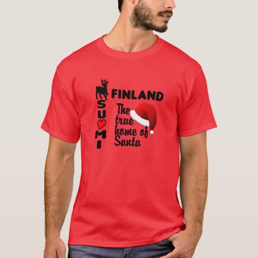 Finland Santa T-shirt ROOD (Voorkant)