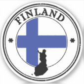 Finland Seal Sticker Ronde Vlag (Voorkant)