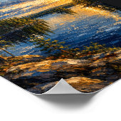 Finland: Serene Sunset Lake Art Souvenir Poster (Hoek)