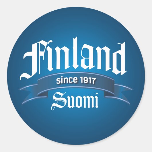Finland sinds 1917 Herziene editie Ronde Sticker (Voorkant)