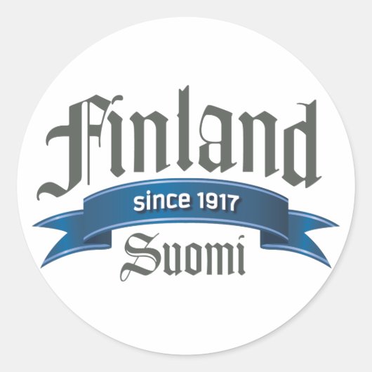 Finland sinds 1917 ronde sticker (Voorkant)