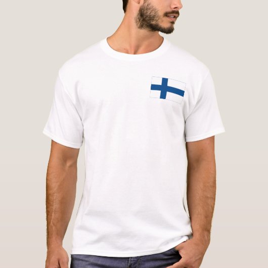 Finland SISU + Vlag Premium White T-Shirt (Voorkant)