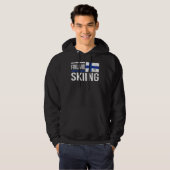 Finland Skiing Skier Flag Race Snow Mountain Winte Hoodie (Voorkant volledig)