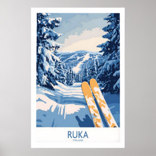Finland Slopes Art - Ruka Ski Poster Noordse Scene