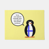 Finland sprekend Mevrouw Pinguïn Persoonlijk Deurmat (Voorkant)