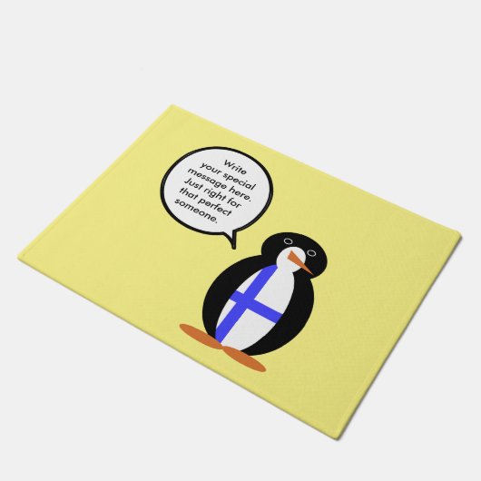 Finland sprekend Mevrouw Pinguïn Persoonlijk Deurmat (Schuin)