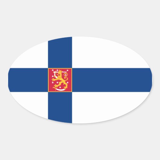 Finland-staat Vlag ovaal Sticker (Voorkant)