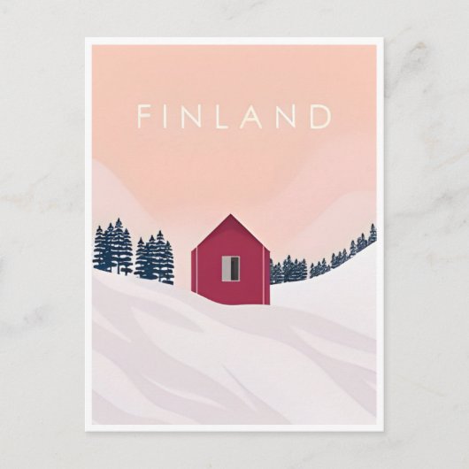  Finland suomi winter noord Europa Briefkaart (Voorkant)