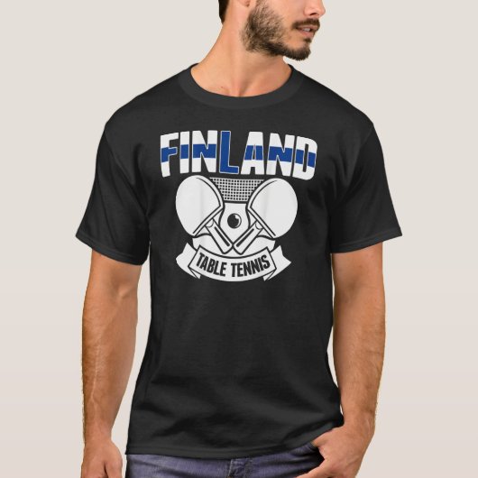 Finland Table Tennis Support Finnish Ping Pong T T-shirt (Voorkant)
