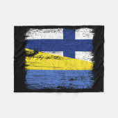Finland Ukraine Half Flag Finnish Ukrainian Herita Fleece Deken (Voorkant (Horizontaal))