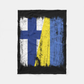 Finland Ukraine Half Flag Finnish Ukrainian Herita Fleece Deken (Voorkant)