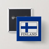 Finland Vierkante Button 5,1 Cm (Voorkant /achterkant)