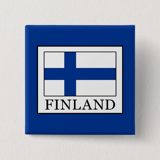 Finland Vierkante Button 5,1 Cm (Voorkant)