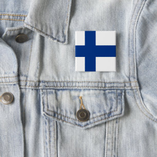 Finland Vierkante Button 5,1 Cm