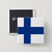 Finland Vierkante Button 5,1 Cm (Voorkant /achterkant)