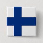 Finland Vierkante Button 5,1 Cm (Voorkant)
