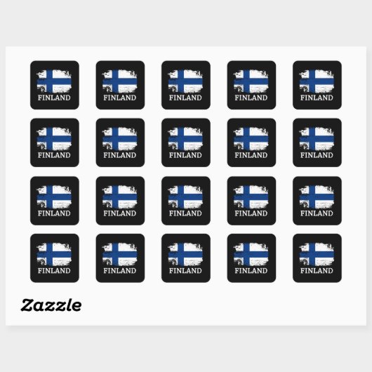 Finland Vierkante Sticker (Vel)