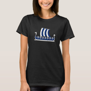 Finland Viking Ship Suomi Finse vlag Drakenboot T-shirt
