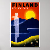 Finland - Vintage-affiche teruggezet Poster (Voorkant)